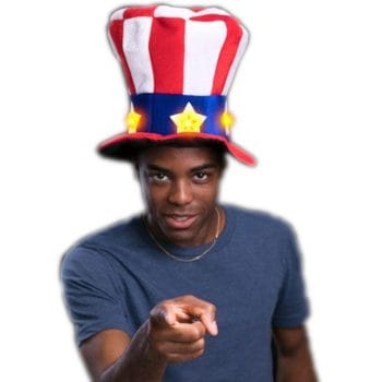Red White Blue Uncle Sam Plush Star Hat 4th of July