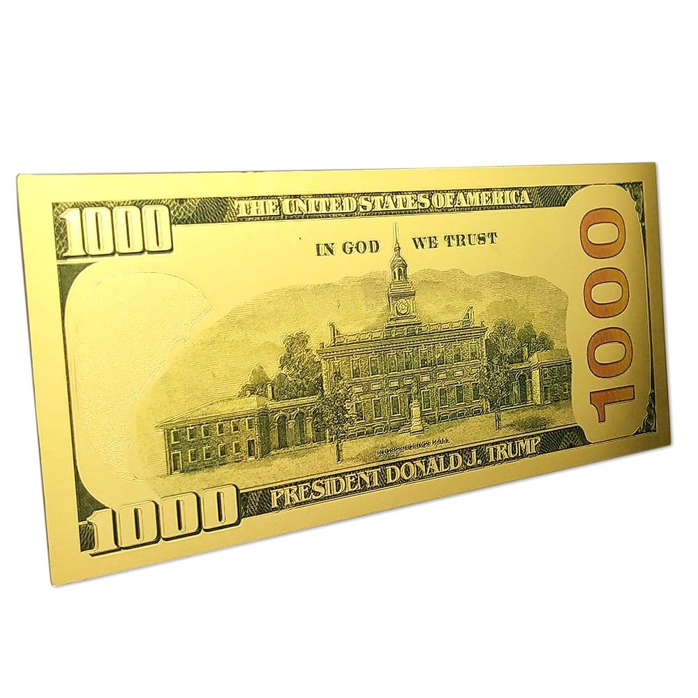 1000 USD Commemorative President Donald Trump Collectible Gold Plated Fake Bank Note 24K Gold and Silver Plated Replica Bills 1000 USD Commemorative President Donald Trump Collectible Gold Plated Fake Bank Note 24K Gold and Silver Plated Replica Bills 3