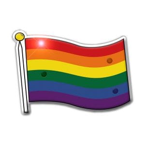 Rainbow Flag Light Up Pin All Body Lights and Blinkees Rainbow Flag Light Up Pin All Body Lights and Blinkees