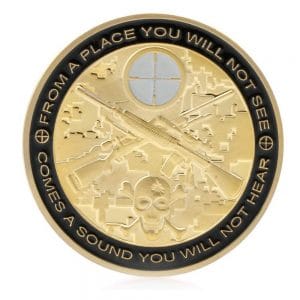 Sniper You Can Run Die Tired Challenge Gold Plated Coin Sniper You Can Run Die Tired Challenge Gold Plated Coin