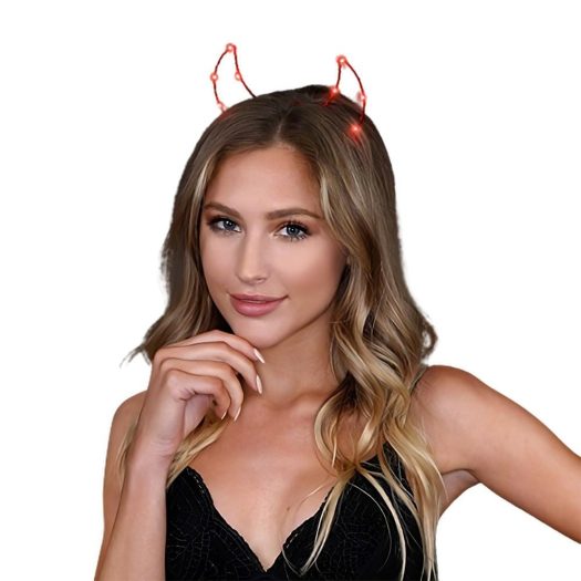 Light Up Devil Horn Starlight Red Headband for Halloween All Products