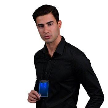 Blue LED Personalized Write On Clear Plastic Badge Necklace All Products Blue LED Personalized Write On Clear Plastic Badge Necklace All Products