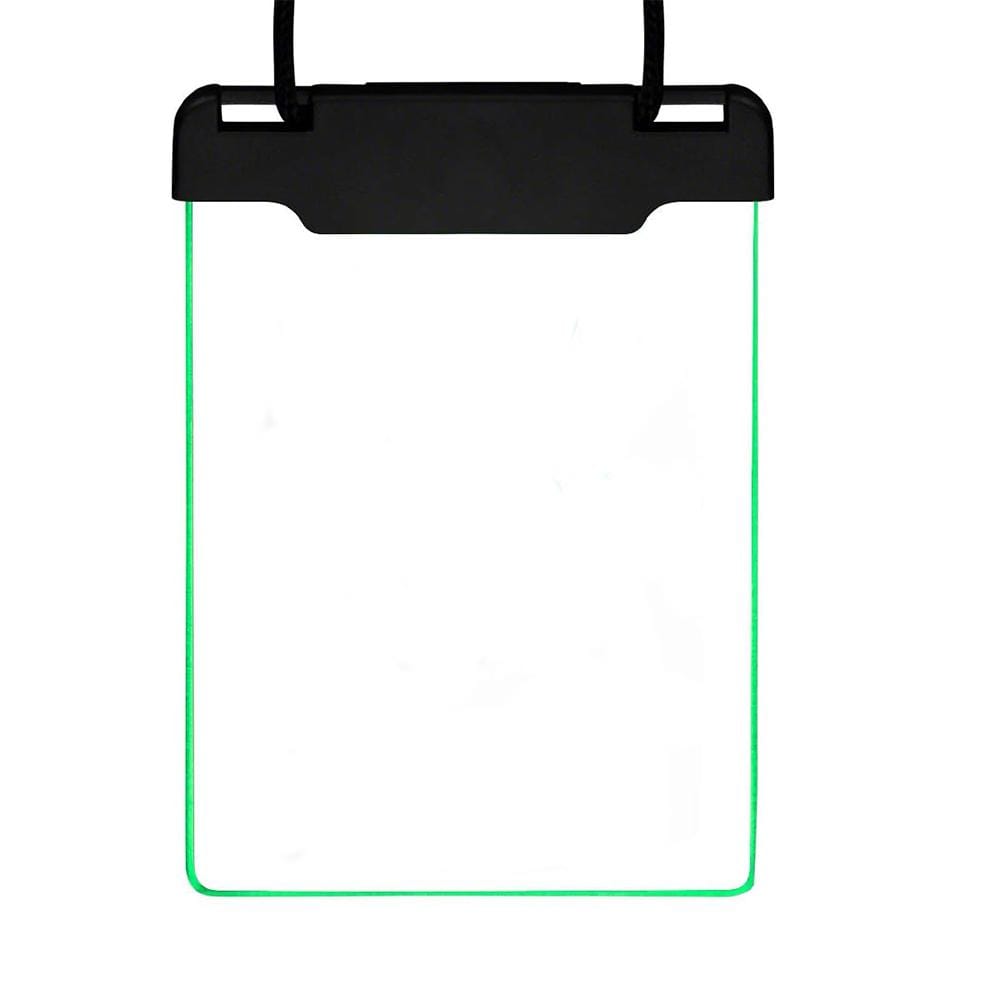 Green LED Personalized Write On Clear Plastic Badge Necklace All Products Green LED Personalized Write On Clear Plastic Badge Necklace All Products 2