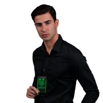 Green LED Personalized Write On Clear Plastic Badge Necklace All Products Green LED Personalized Write On Clear Plastic Badge Necklace All Products