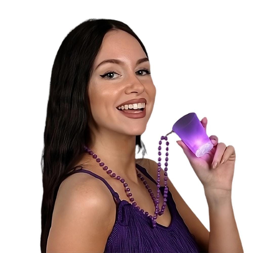 Light Up Purple Shot Glass on Purple Beaded Necklaces All Products Light Up Purple Shot Glass on Purple Beaded Necklaces All Products