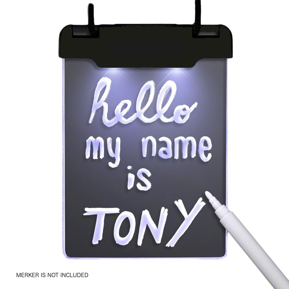 White LED Personalized Write On Clear Plastic Badge Necklace All Products White LED Personalized Write On Clear Plastic Badge Necklace All Products 5