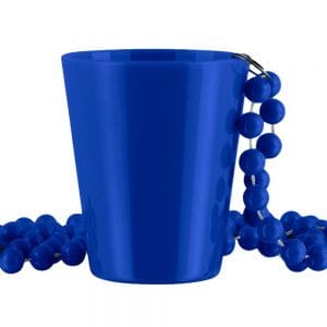 Unlit Blue Shot Glass on Blue Beaded Necklaces 4th of July Unlit Blue Shot Glass on Blue Beaded Necklaces 4th of July
