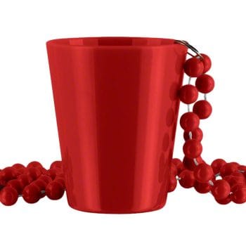 Unlit Red Shot Glass on Red Beaded Necklaces 4th of July Unlit Red Shot Glass on Red Beaded Necklaces 4th of July