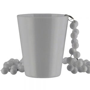 Non Light Up White Shot Glass on White Beaded Necklaces 4th of July Non Light Up White Shot Glass on White Beaded Necklaces 4th of July