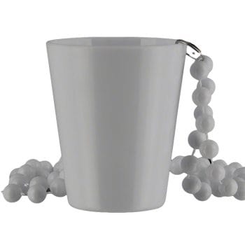 Non Light Up White Shot Glass on White Beaded Necklaces 4th of July Non Light Up White Shot Glass on White Beaded Necklaces 4th of July