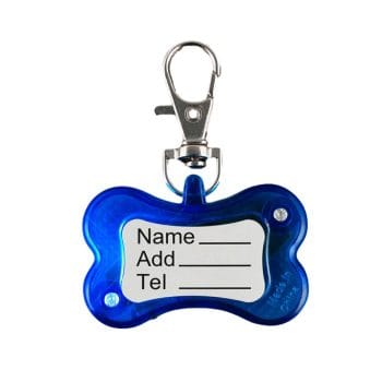 Blue Flashing Dog Bone Body Name Tag Safety Light All Body Lights and Blinkees 3