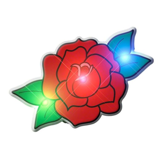 Red Rose Flashing Body Light Lapel Pins All Body Lights and Blinkees 3