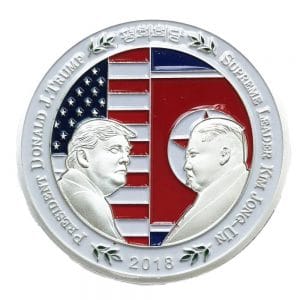 Donald Trump Shake Hands with Kim Jong-un Commemorative Silver Plated Coin Donald Trump Shake Hands with Kim Jong-un Commemorative Silver Plated Coin