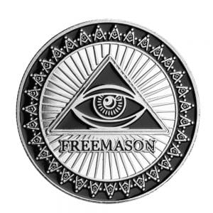 Freemason Masonic Ancient Black Silver Coin Freemason Masonic Ancient Black Silver Coin