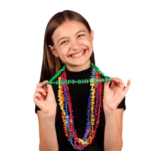 Opaque Happy Birthday Necklace Assorted Pack of 12 All Products Opaque Happy Birthday Necklace Assorted Pack of 12 All Products