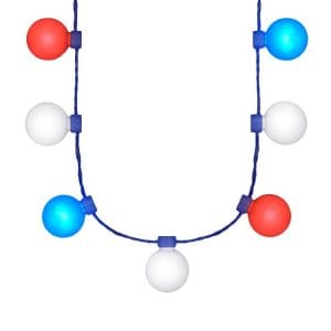 Large Red White Blue Party Globes Light Up Patriotic Necklace 4th of July