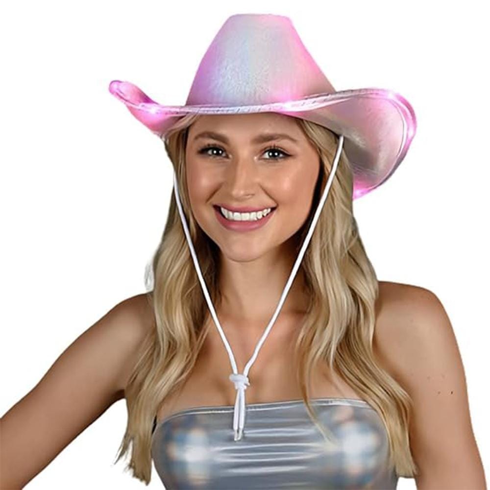 Light Up Glorious Luminous Sheen Metallic Cowboy Space Cowgirl Hat Pink LED All Products Light Up Glorious Luminous Sheen Metallic Cowboy Space Cowgirl Hat Pink LED All Products