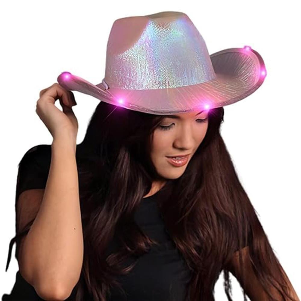 Light Up Glorious Luminous Sheen Metallic Cowboy Space Cowgirl Hat Pink LED All Products Light Up Glorious Luminous Sheen Metallic Cowboy Space Cowgirl Hat Pink LED All Products 6