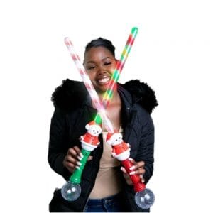 1 Unit Light Up Striped Candy Cane Snowman Sword with Prism Ball Assorted 1 Unit Light Up Striped Candy Cane Snowman Sword with Prism Ball Assorted