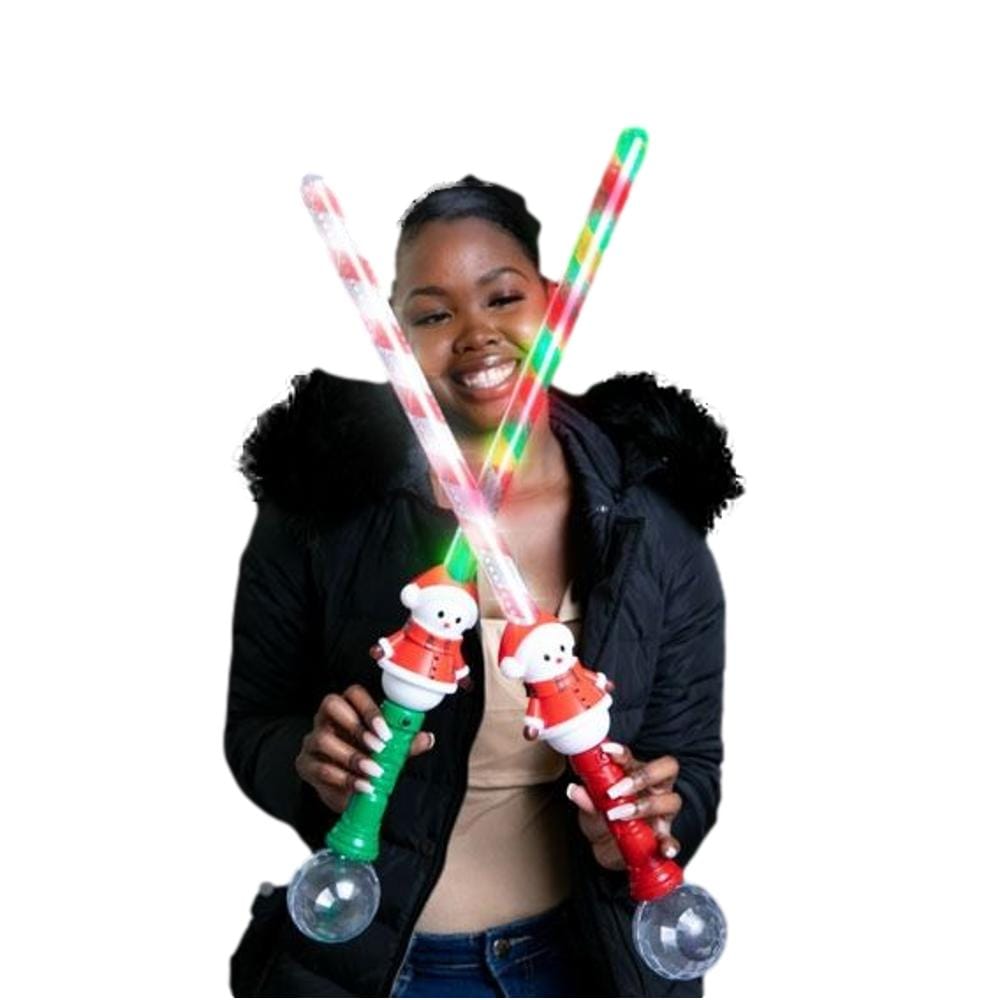 1 Unit Light Up Striped Candy Cane Snowman Sword with Prism Ball Assorted All Products 1 Unit Light Up Striped Candy Cane Snowman Sword with Prism Ball Assorted All Products