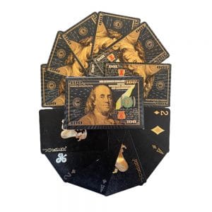 100 Dollar Bill Black Gold Silver 24k Plated Waterproof Poker Playing Cards 24K Gold and Silver Plated Replica Bills 100 Dollar Bill Black Gold Silver 24k Plated Waterproof Poker Playing Cards 24K Gold and Silver Plated Replica Bills