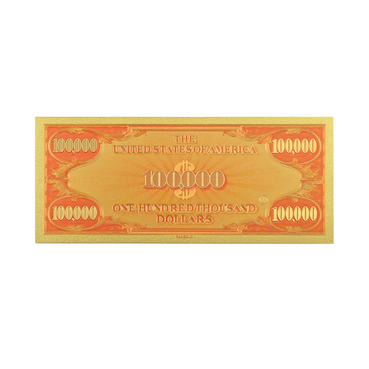 One Hundred Thousand US Dollars 24K Gold Plated Collectible Fake Banknotes for Decoration 24K Gold and Silver Plated Replica Bills One Hundred Thousand US Dollars 24K Gold Plated Collectible Fake Banknotes for Decoration 24K Gold and Silver Plated Replica Bills 2