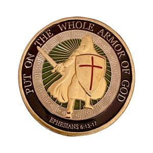 Put on the Whole Armor of God Christian Gold Plated Coin Put on the Whole Armor of God Christian Gold Plated Coin