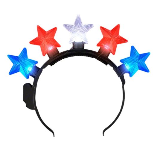 Light Up RWB Patriotic Five Stars Headband 4th of July Light Up RWB Patriotic Five Stars Headband 4th of July
