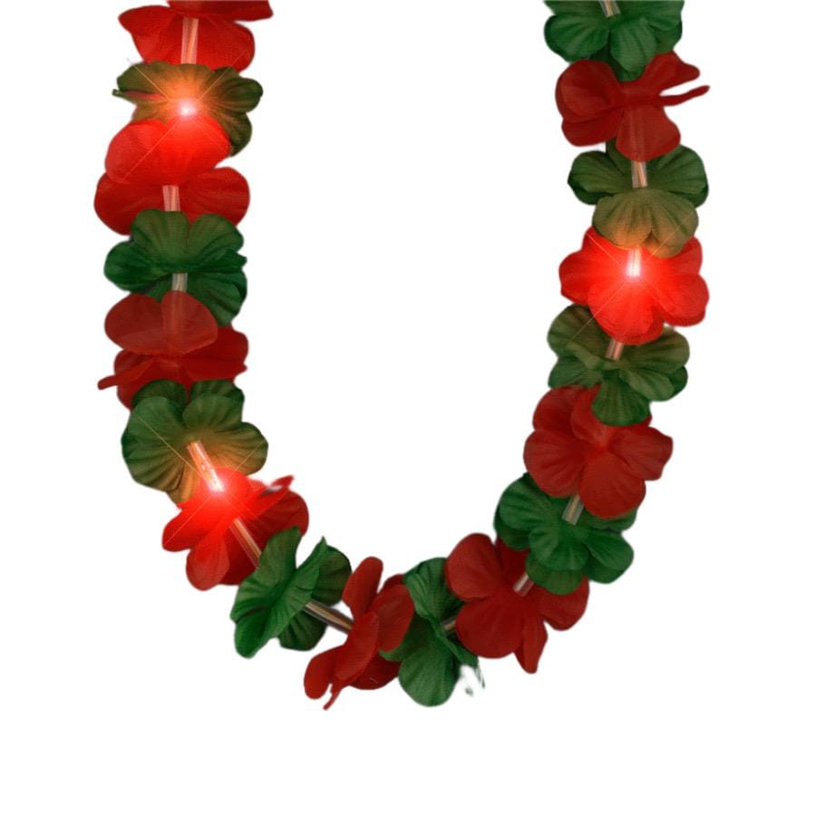Light Up Hawaiian Flower Christmas Lei Necklace Red Green All Products Light Up Hawaiian Flower Christmas Lei Necklace Red Green All Products 4