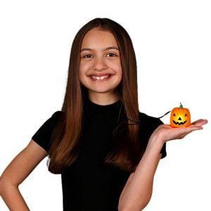 Light Up Happy Pumpkin Charm Trick or Treat with Black Cord Necklace Light Up Happy Pumpkin Charm Trick or Treat with Black Cord Necklace