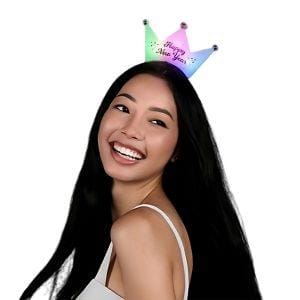 Happy New Year 3 Jeweled Multicolor Princess Crown Headbands Happy New Year 3 Jeweled Multicolor Princess Crown Headbands