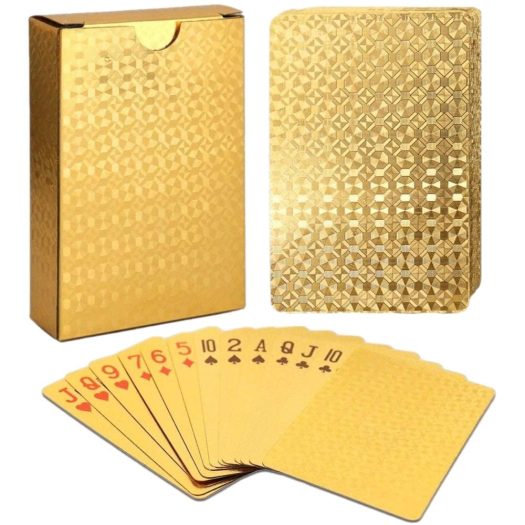 Gold Magic Waterproof Non Slippery Deck of Poker Cards with No Art Premium Quality 24K Gold and Silver Plated Replica Bills