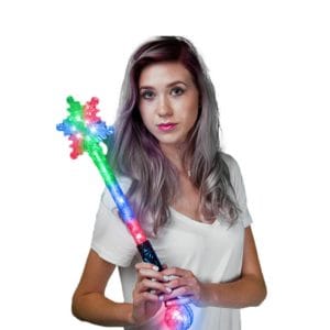 Light Up Snowflake Multicolor Wand with Huge Prism Ball Light Up Snowflake Multicolor Wand with Huge Prism Ball
