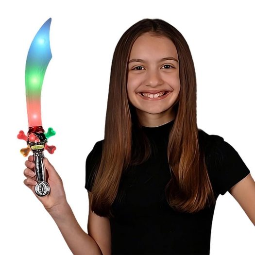 Mini Light Up Pirate Knife Scimitar Cross Skull Buccaneer Sword for Cosplay Costumes All Products 3