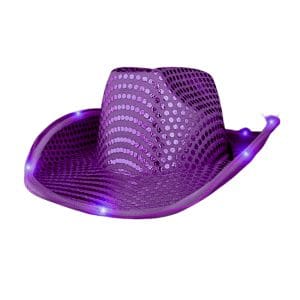 Halloween LED Flashing Cowboy Hat with Purple Sequins Halloween LED Flashing Cowboy Hat with Purple Sequins