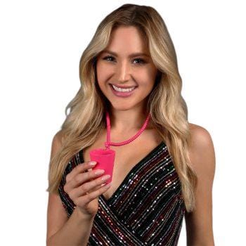 Unlit Pink Shot Glass on Pink Beaded Necklaces All Products Unlit Pink Shot Glass on Pink Beaded Necklaces All Products