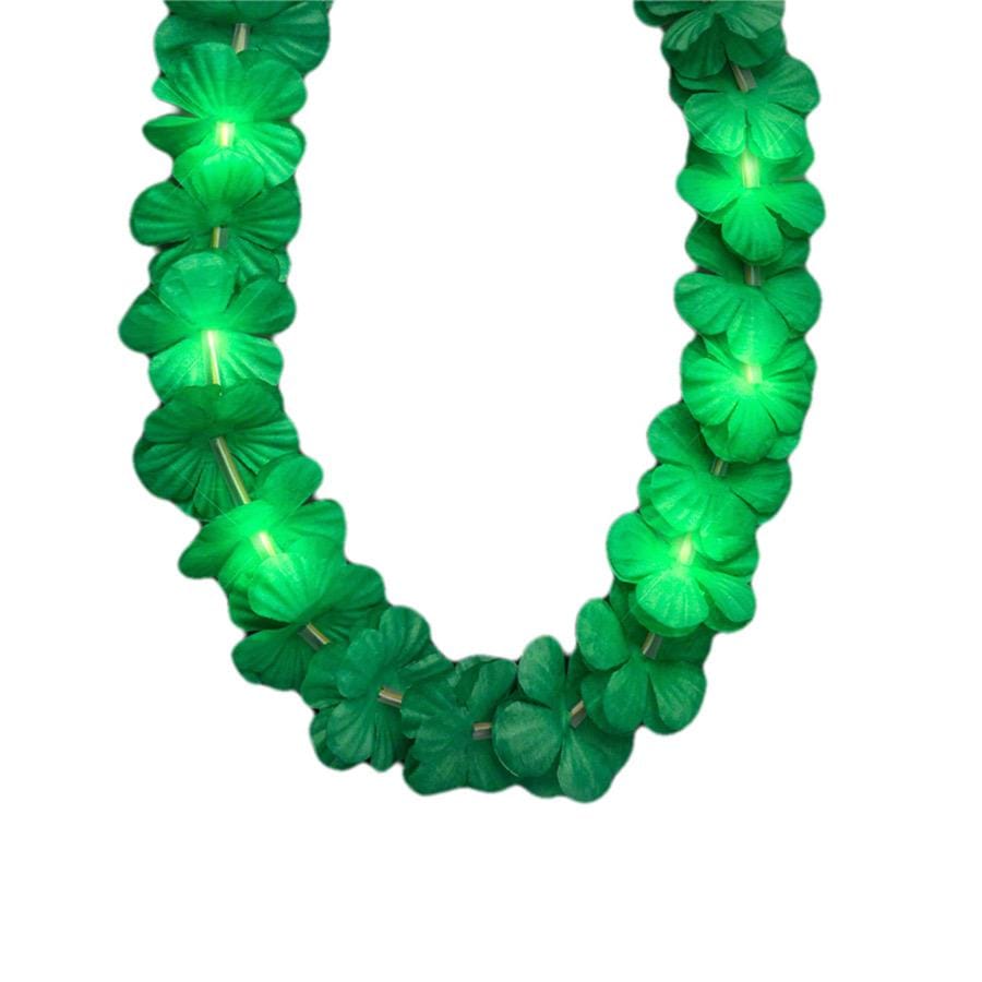 Light Up Hawaiian Flower Lei Necklace Green All Products Light Up Hawaiian Flower Lei Necklace Green All Products 4