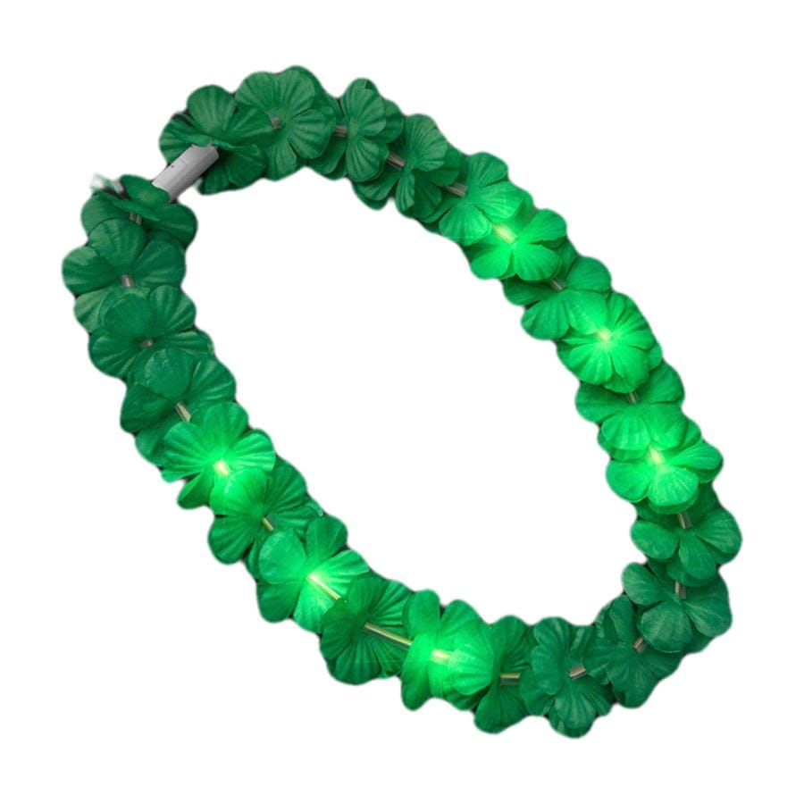 Light Up Hawaiian Flower Lei Necklace Green All Products Light Up Hawaiian Flower Lei Necklace Green All Products 3