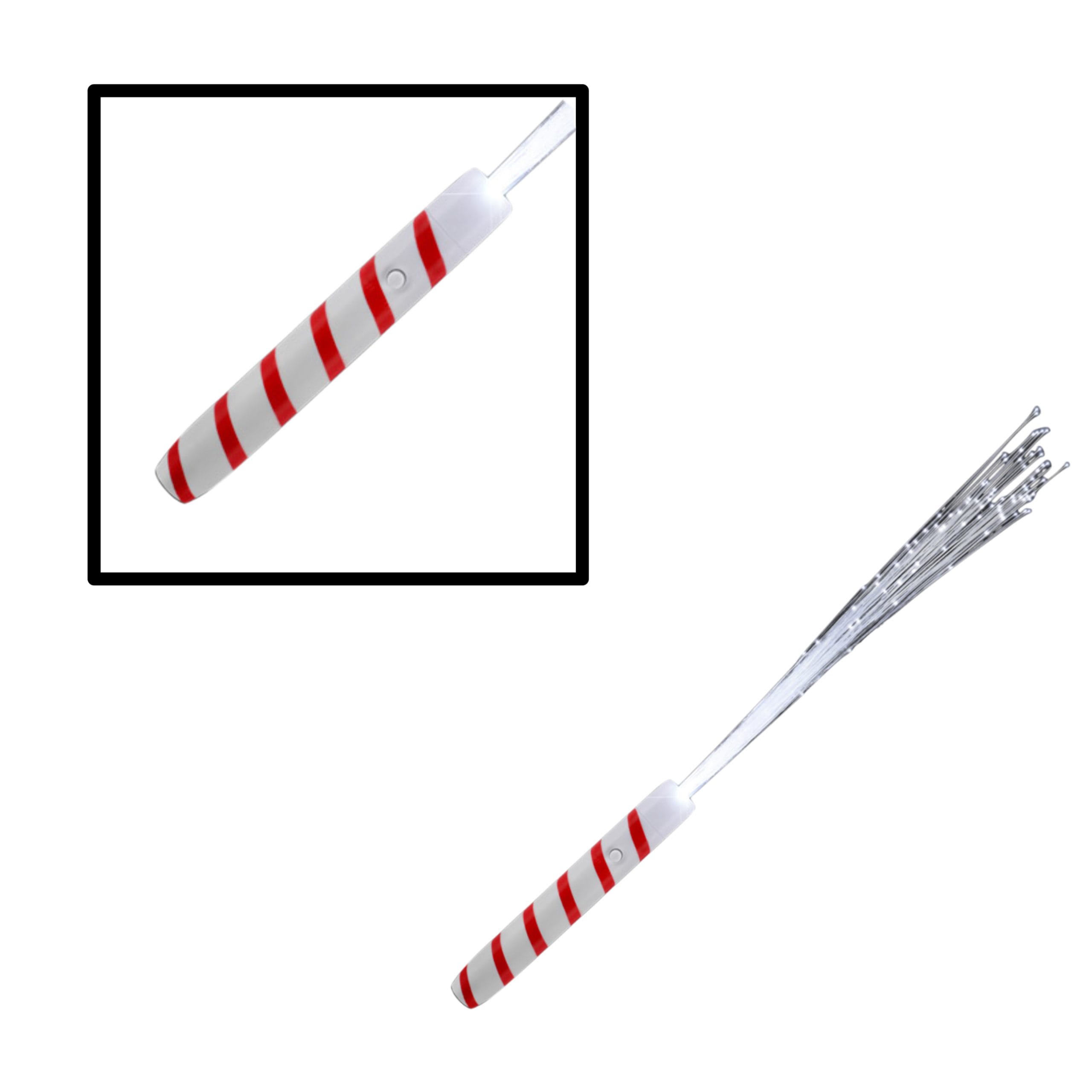 Candy Cane White Fiber Optic Wand with White LEDs All Products Candy Cane White Fiber Optic Wand with White LEDs All Products 5