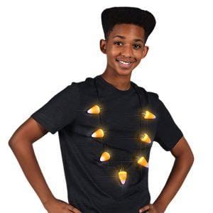 Flashing LED Candy Corn Charm String Necklace