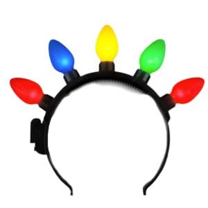 5 Bulbs Huge Old School Christmas Headband 5 Bulbs Huge Old School Christmas Headband