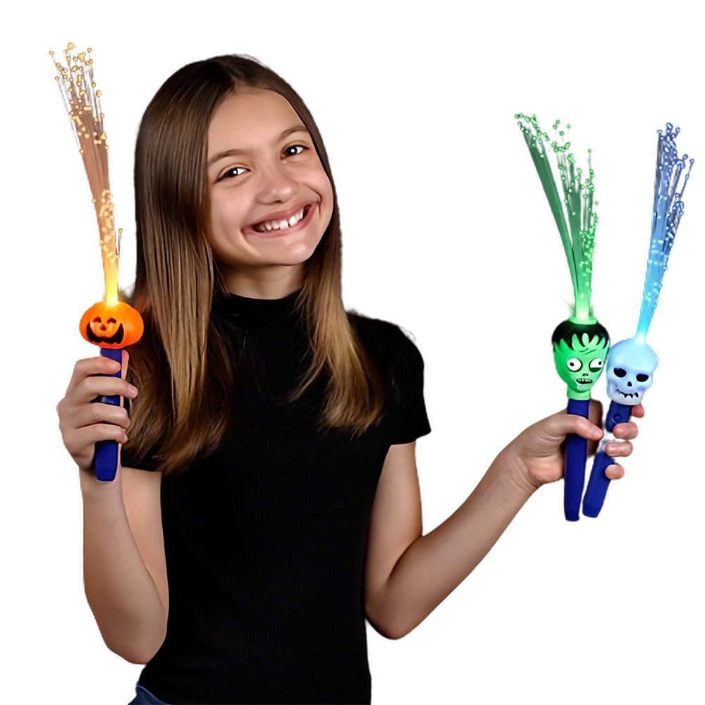 Pack of 12 Assorted Fiber Optic Halloween Wands All Products Pack of 12 Assorted Fiber Optic Halloween Wands All Products