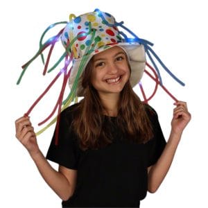 Festive Circus Polka Dots Multicolor LED Noodle Hat Flashing Dreads Festive Circus Polka Dots Multicolor LED Noodle Hat Flashing Dreads