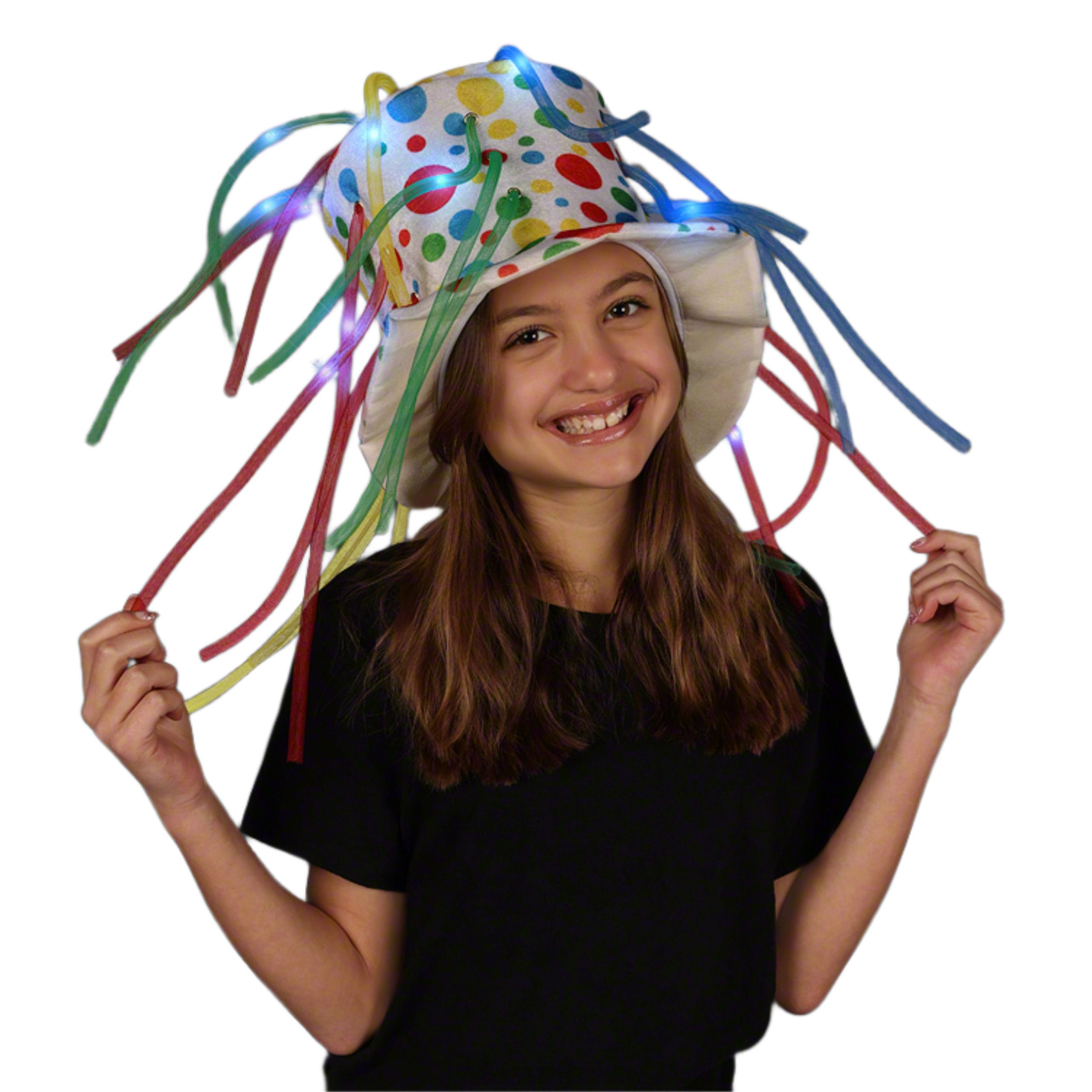 Festive Circus Polka Dots Multicolor LED Noodle Hat Flashing Dreads All Products Festive Circus Polka Dots Multicolor LED Noodle Hat Flashing Dreads All Products