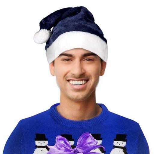 1 pack of 36 Unlit Dark Blue Stylish Fluffy Fur Santa Christmas Plush Hat All Products 1 pack of 36 Unlit Dark Blue Stylish Fluffy Fur Santa Christmas Plush Hat All Products