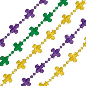 Non Light Up Fleur de Lis Beaded Necklace for Mardi Gras and Bourbon Street Parties Pack of 12 Non Light Up Fleur de Lis Beaded Necklace for Mardi Gras and Bourbon Street Parties Pack of 12