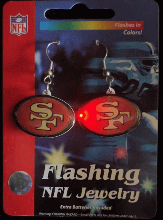 San Francisco 49ers NFL Officially Licensed Flashing Earrings All Products