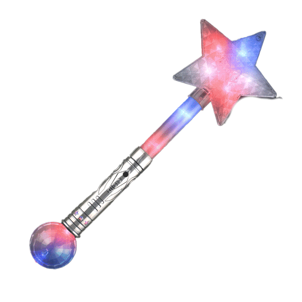 Light Up Patriotic Super Star Jumbo Wand 2 Inch Glow Sticks Light Up Patriotic Super Star Jumbo Wand 2 Inch Glow Sticks 3