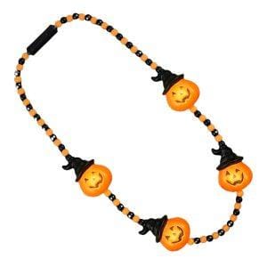 Light Up Witchy Pumpkin Beaded Necklace Light Up Witchy Pumpkin Beaded Necklace