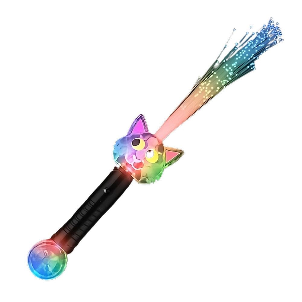Light Up Multicolored Fiber Optic Cat Wand with Crystal Ball All Products Light Up Multicolored Fiber Optic Cat Wand with Crystal Ball All Products